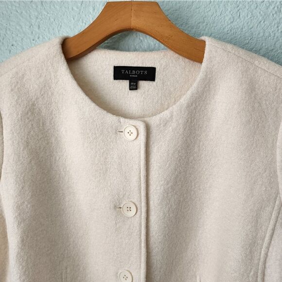 Talbots wool blend button down pockets cardigan jacket first pic for reference - Picture 4 of 9
